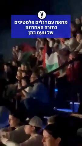 מחאה עם דגלים פלסטינים בחזרה